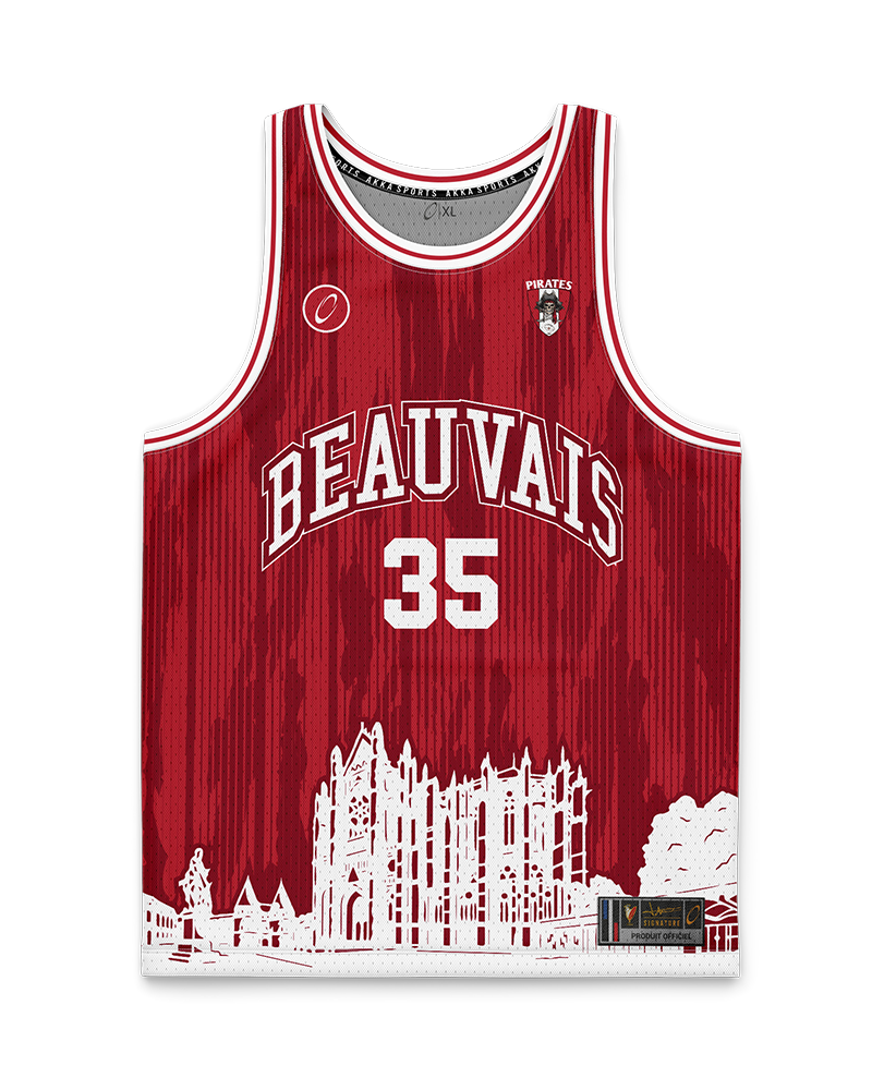 Maillot Basket Signature© Rouge Beauvais - Akka Sports