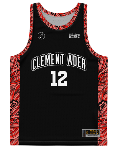 Maillot Basket Confort Fit Rouge AS Clément Ader - Akka Sports
